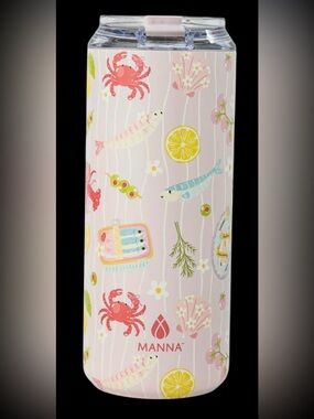 Cute Pink Fruit & Lobster Stainless Water Bottle